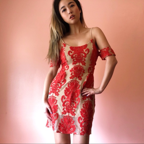 For Love & Lemons Saffron Lace Mini Dress